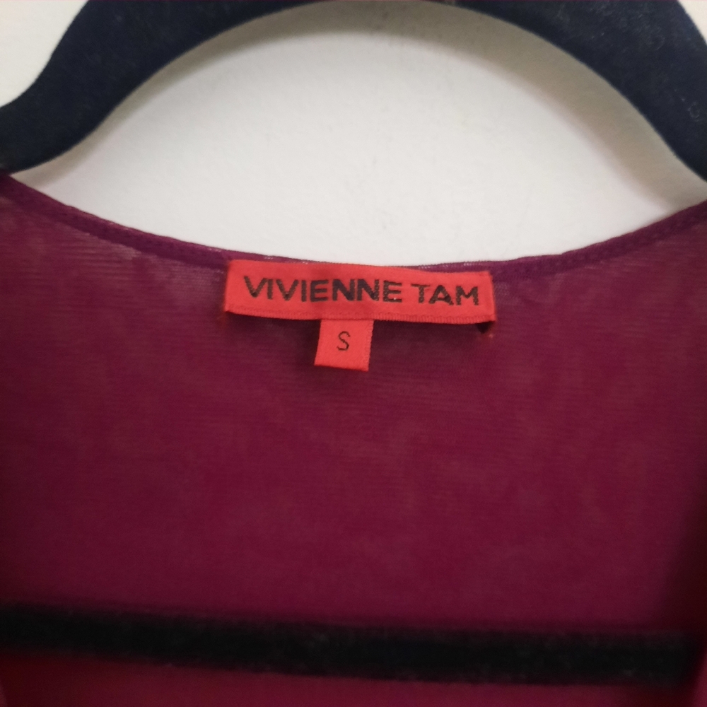 SOLD**Vintage Vivienne Tam Y2K Mesh Long Sleeve Pullover Blouse - Picture 2 of 7